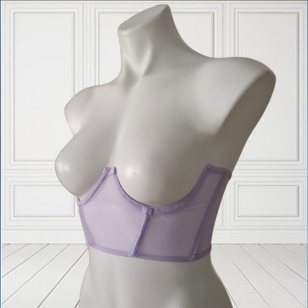 Nuez Moscada Lavender Sheer Bustier Top